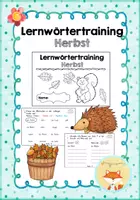 Vorschau - Arbeitsblätter - Lernwörtertraining: Herbstwörter - Deckblatt