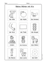 Vorschau - Arbeitsblätter - Arbeitsblätter Buchstabe A Druckschrift, Buchstabeneinführung, DaZ, Deutsch - Seite 1