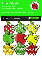 Vorschau - Stundenentwürfe - Äpfel Clipart grafiken - Deckblatt