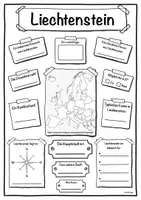 Vorschau - Arbeitsblätter - Steckbrief Europa (Liechtenstein) - Deckblatt
