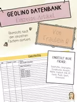Vorschau - Lehrpläne/Lehrermaterial - GEOLino Datenbank - sortiert nach den Überschriften der einzelnen Artikel - Deckblatt