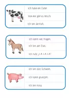 Vorschau - Spiele - Bauernhof-Lesepuzzle (vereinfacht)! Finde die richtigen Sätze zum Bild! - Seite 1