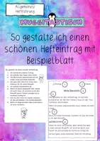 Vorschau - Merkblätter - Hefteintrag gestalten mit Beispielseite - Deckblatt