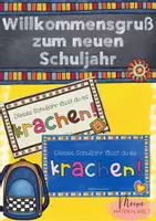 Vorschau - Bildkarten - Willkommensgruß zum neuen Schuljahr - Deckblatt