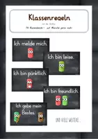 Vorschau - Bildkarten - Tafeltransparenz - Klassenregeln mit den Chalkys - Deckblatt