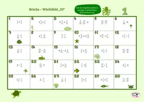 Vorschau - Spiele - Spiele „Brüche Würfelfeld 30“, alle Rechenarten - Deckblatt
