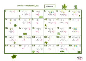 Vorschau - Spiele - Spiele „Brüche Würfelfeld 30“, alle Rechenarten - Seite 1