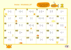 Vorschau - Spiele - Spiele „Brüche Würfelfeld 30“, alle Rechenarten - Seite 2
