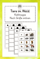 Vorschau - Fördermaterial/Inklusion - Klettmappe: Tiere im Wald - Nach Größe sortieren- kostenlos - Deckblatt
