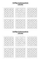 Vorschau - Arbeitsblätter - Arbeitsblatt - Knifflige Zauberquadrate - Seite 1