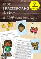 Vorschau - Spiele - Herbst Lesespaziergang (4 Differenzierungen) - Deckblatt