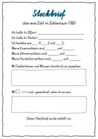 Vorschau - Arbeitsblätter - Zahlensteckbrief ZR 1000 - Seite 1