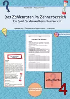 Vorschau - Arbeitsblätter - Das Zahlenraten im Zehnerbereich - Deckblatt