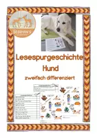 Vorschau - Arbeitsblätter - Lesespurgeschichte Hund: ) zweifach differenziert - Deckblatt