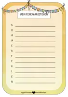 Vorschau - Arbeitsblätter - Sommerferien Akrostichon (verschiedene Farben) - Seite 2