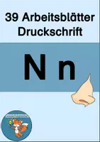 Vorschau - Unterrichtsreihen - Arbeitsblätter Buchstabe N Druckschrift Wochenplan Buchstabeneinführung - Deckblatt