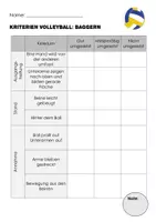 Vorschau - Lehrpläne/Lehrermaterial - Bewertungskriterien Volleyball Technik - Seite 1