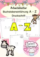 Vorschau - Arbeitsblätter - Arbeitsblätter Buchstabeneinführung Buchstaben A - Z Schreiblehrgang Druckschrift, DaZ, Deutsch - Deckblatt