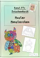 Vorschau - Arbeitsblätter - Kunst für Zwischendurch - Muster Monsterchen - Deckblatt