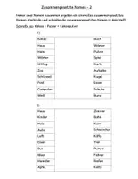 Vorschau - Arbeitsblätter - Zusammengesetzte Nomen Deutsch Grundschule 3 inkl. LZK - Seite 1