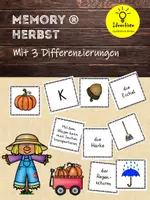 Vorschau - Spiele - Herbst Memory (3 Differenzierungen) - Deckblatt