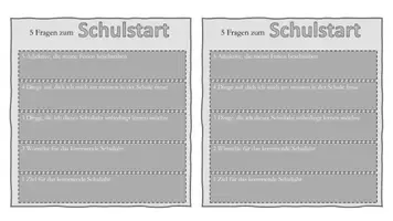 Vorschau - Mal- und Bastelvorlagen - Schulstart - 5 Fragen zum Schulstart - Seite 1