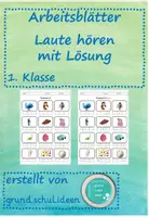 Vorschau - Arbeitsblätter - Deutsch - 1. Klasse: Arbeitsblätter Laute hören inkl. Lösung - Deckblatt