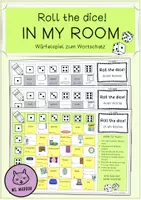 Vorschau - Spiele - Roll the dice! IN MY ROOM (3-fach diff./ bunt+sw/ mit Lsg.) - Deckblatt