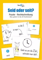 Vorschau - Stationenlernen - Seid oder seit - Puzzle - Rechtschreibung - Deckblatt