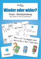 Vorschau - Stationenlernen - Wieder oder wider - Puzzle - Rechtschreibung - Deckblatt