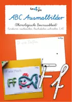 Vorschau - Stationenlernen - ABC Ausmalbilder - Konturen nachzeichnen - Deckblatt
