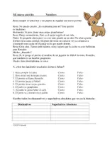 Vorschau - Text - Sufijos en Español Mi nuevo Perrito Lectura (Spanische Suffixe) - Deckblatt