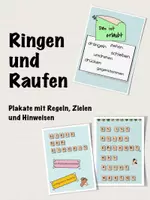 Vorschau - Poster - Ringen und Raufen // Kämpfen Regeln Plakate Ziele Sicherheit - Deckblatt