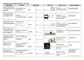 Vorschau - Arbeitsblätter - Vocabulary Action Sheet Lighthouse 1 (Unit 3) - Seite 1