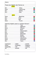 Vorschau - Arbeitsblätter - Adjektive anpassen. 2 Differenzierungen - Deckblatt