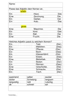 Vorschau - Arbeitsblätter - Adjektive anpassen. 2 Differenzierungen - Seite 2