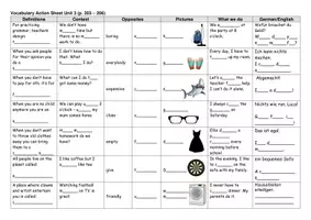 Vorschau - Arbeitsblätter - Vocabulary Action Sheet Lighthouse 2 (Unit 3) - Seite 1