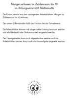 Vorschau - Arbeitsblätter - Mengen erfassen im Zahlenraum bis 10 (20 ABs mit Lösungen, Anfangsunterricht) - Seite 1