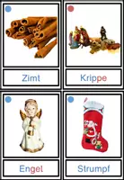 Vorschau - Bildkarten - Weihnachten in Deutschland: Bildkarten mit Fotos, Artikelpunkt und Silbenschrift - Seite 1