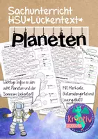 Vorschau - Arbeitsblätter - Sachunterricht: Lückentext Planeten im Sonnensystem - Deckblatt