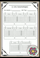 Vorschau - Arbeitsblätter - Die Wochentage - Bildwörterbuch - Deckblatt