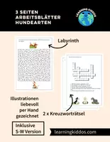 Vorschau - Arbeitsblätter - 3 Seiten Arbeitsblätter - Wissen rund um Hunde - Deckblatt
