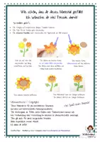 Vorschau - Mal- und Bastelvorlagen - Sonnenblumen Bastelvorlage & Gemeinschaftsbild – Sommer & Herbst Kunstunterricht Grundschule Klasse 1–4 | 3D-Effekt | Kunstprojekt - Seite 1