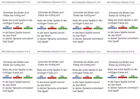 Vorschau - Arbeitsblätter - Klebelexikon Halloween 8er-Ausführung Deutsch und Englisch - Seite 1