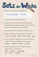Vorschau - Poster - Plakat bzw. Merkposter zur Arbeit mit dem Satz der Woche - Deckblatt