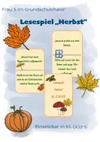 Vorschau - Spiele - Lesespiel "Herbst" - Deckblatt