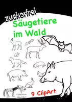 Vorschau - selbst erstellte Cliparts/Grafiken - ClipArt Säugetiere im Wald - Deckblatt