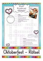 Vorschau - Arbeitsblätter - Oktoberfest Kreuzworträtsel - kostenlos! - Deckblatt
