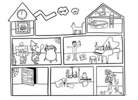 Vorschau - Mal- und Bastelvorlagen - Halloween Grundschule, Gruselschloss Ausmalbild - Seite 1