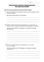 Vorschau - Arbeitsblätter - Arbeitsblatt und Erarbeitung - Zusammenhang von Graph und Gleichung bei quadratischen Funktionen - Deckblatt